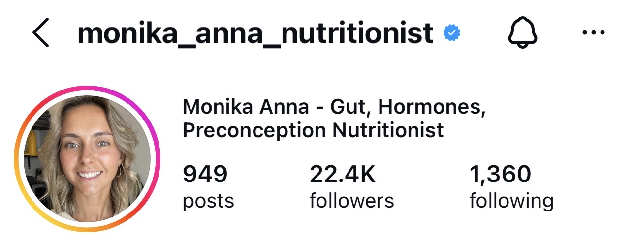 Client Instagram profile