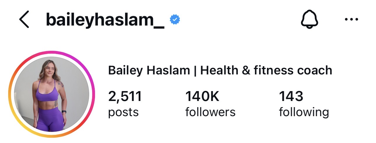 Client Instagram profile