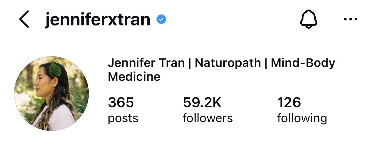 Client Instagram profile